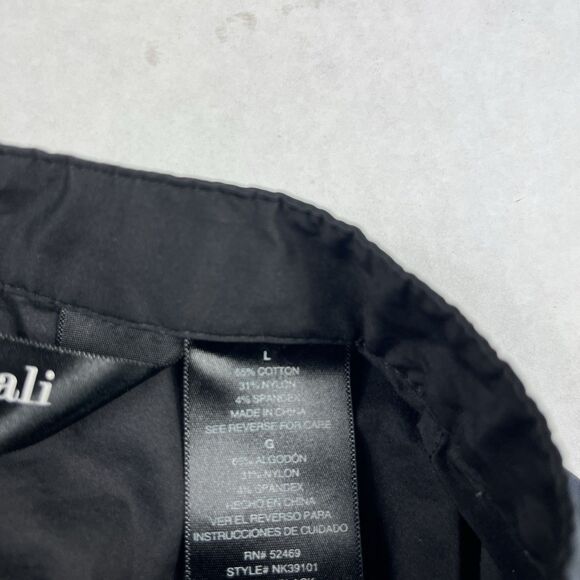 Norma Kamali Womens Black Button Front Blouse L Minimalist Work Short Sleeve Top - Picture 8 of 11